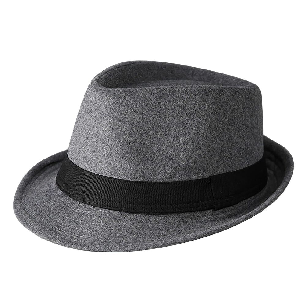 1079 Short Brim Fedora Hat 1920s Gentlemen Hat Vintage Trilby Cap Carnival
